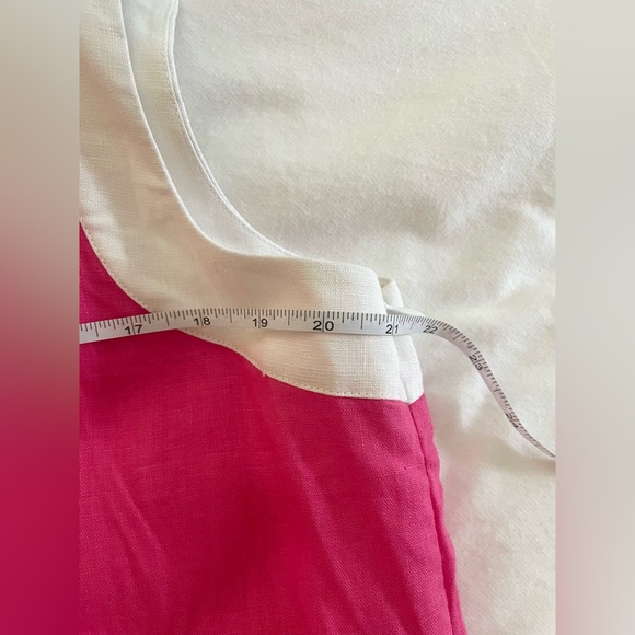 STAUD Renata Blossom Pink White Linen mini dress Extra Large XL - Picture 10 of 10